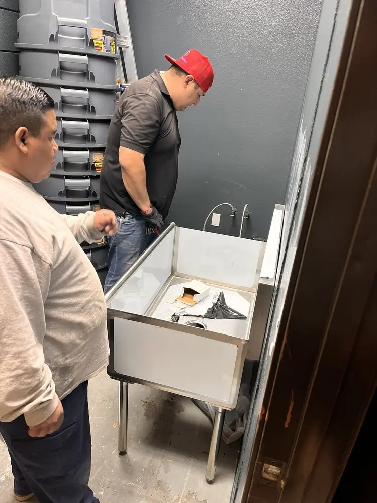 Commercial plumbing and sink installation in Chews
